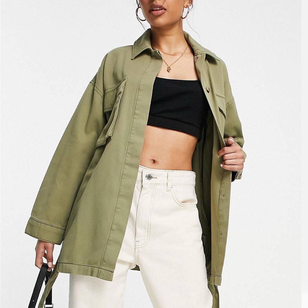 TOPSHOP PETITE UTILITY SHIRT JACKET